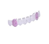 Grillz en Diamants GlacéS, DéCoration Dentaire Amovible, Finition Or/Argent, Pour Crocs Vampire, Style Hip-Hop Unisexe(Silver)
