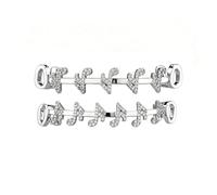Grillz en forme de note musicale plaqué or 18K, serti de zircones cubiques il adopte un style hip-hop urbain, accessoire mixte tendance pour tous.(Silver,MODELO 1_SET)