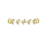 Grillz en forme de note musicale plaqué or 18K, serti de zircones cubiques il adopte un style hip-hop urbain, accessoire mixte tendance pour tous.(Gold,MODELO 1_LOWER TEETH)