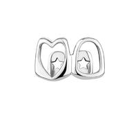 Grillz Plaqué Or 18 Carats Pour Femmes Et Hommes, Capuchon De Gril Unique Poli Style Hip Hop, Motif Creux Love, Décoration Pour Les Fêtes Costumées De Rappeurs(Silver)