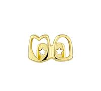 Grillz Plaqué Or 18 Carats Pour Femmes Et Hommes, Capuchon De Gril Unique Poli Style Hip Hop, Motif Creux Love, Décoration Pour Les Fêtes Costumées De Rappeurs(Gold)