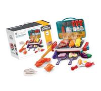 Grils électriques avec des sons grésillants de brume et un jeu de rôle interactif, jouet de cuisine pour faire semblant en toute sécurité pour les tout-petits, jouet de simulation électrique avec des