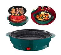 Grils électriques, poêle électrique 3 en 1 pour barbecue, ustensiles de cuisson électriques de grande capacité 110 V, poêle à frire électrique pour 2 à 4 personnes, corps de la casserole avec