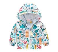 Grils Manteau à fermeture éclair coupe-vent pour bébé Veste à capuche et veste d'hiver pour fille, Blanc C., 3-4 ans