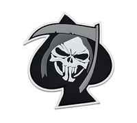 Grim Reaper Ace of Spades Skull PVC Patch (Subdued)