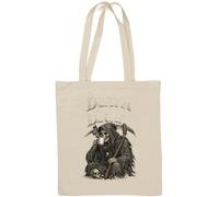 Grim Reaper Enjoying Hot Coffee Moment Sac fourre-tout en coton naturel Blanc