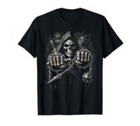 Grim Reaper Game Over Skull Gothic Biker Fantasy T-Shirt