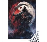 Grim Reaper in Space Puzzle 1000 Pièces pour Adultes, 52x38cm/1000pcs; Pièces Blanches Faciles À Trier; Activité sans Écran pour Les Soirées
