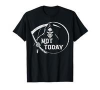 Grim Reaper Not Today - Grunge Goth Retro vieilli - Blanc T-Shirt