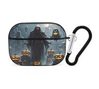 Grim Reaper - Organiseur pour écouteurs Airpods Pro résistant aux chocs avec mousqueton et clip anti-chute pour Airpods Pro 2ème génération, noir