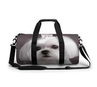 Grim Reaper Petit sac de sport de voyage avec compartiment pour homme et femme, Adorable chien maltais, 17.7in/9in/9in