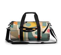 Grim Reaper Petit sac de sport de voyage avec compartiment pour homme et femme, Chat art moderne du milieu du siècle, 17.7in/9in/9in