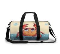 Grim Reaper Petit sac de sport de voyage avec compartiment pour homme et femme, Crabe de dessin animé d'été, 17.7in/9in/9in