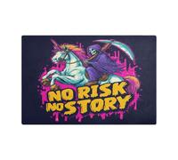 Grim Reaper Risk Story Tapis à café en cuir absorbant pour machine à café pour comptoir