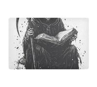 Grim Reaper Tapis de lecture avec une fausse buanderie 81,3 x 50,8 cm avec envers en caoutchouc antidérapant pour entrée, salon, balcon, cuisine