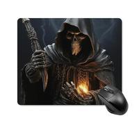 Grim Reaper Tapis de souris carré portable avec base en caoutchouc antidérapant 18 x 22 cm Tapis de souris ultra fin pour ordinateur portable Accessoires de bureau