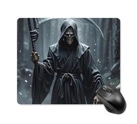 Grim Reaper Tapis de souris carré portable avec base en caoutchouc antidérapant 18 x 22 cm Tapis de souris ultra fin pour ordinateur portable Accessoires de bureau