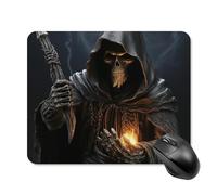 Grim Reaper Tapis de souris carré portable avec base en caoutchouc antidérapant 20 x 25 cm Tapis de souris ultra fin pour ordinateur portable Accessoires de bureau