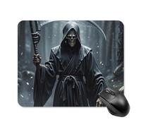 Grim Reaper Tapis de souris carré portable avec base en caoutchouc antidérapant 20 x 25 cm Tapis de souris ultra fin pour ordinateur portable Accessoires de bureau