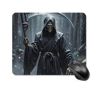 Grim Reaper Tapis de souris carré portable avec base en caoutchouc antidérapant 25 x 30 cm Tapis de souris ultra fin pour ordinateur portable Accessoires de bureau