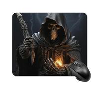 Grim Reaper Tapis de souris carré portable avec base en caoutchouc antidérapant 25 x 30 cm Tapis de souris ultra fin pour ordinateur portable Accessoires de bureau