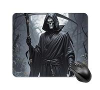 Grim Reaper Tapis de souris carré portable avec base en caoutchouc antidérapant 25 x 30 cm Tapis de souris ultra fin pour ordinateur portable Accessoires de bureau