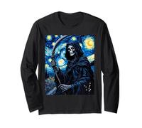 Grim Reaper Van Gogh Halloween Nuit étoilée Gothique Fête Manche Longue