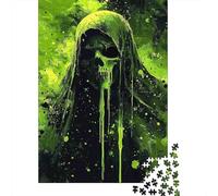 Grim Reaper Vert 1000 Pièces Papier Écologique Puzzle Premium pour Adultes Décompression du Jeu Éducatif Décoration Murale Et Cadeaux Le 38x26cm/1000pcs