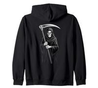 Grim Reaper Vintage Halloween Goth Spooky Death Dark Humour Sweat à Capuche
