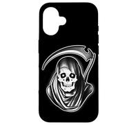 Grim Reaper x Scythe x Spooky Death Reaper Blackwork Coque pour iPhone 16