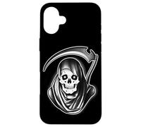 Grim Reaper x Scythe x Spooky Death Reaper Blackwork Coque pour iPhone 16 Plus