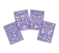 GRIM’TOUT Kit 4 Pochoirs Maquillage Enfants - Grimage, Déguisement - Activité Artistique - Réutilisables et Lavables - Idéal Fête Kermesse Anniversaire et Halloween - Thèmes Variés