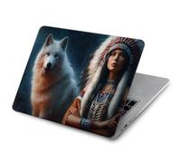 Grim Wolf Indian Girl Etui Coque Housse pour MacBook Air 13 (2022,2025) - A2681, A3113, A3240