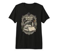 Grimoire Lecteur Witchy Halloween Occulte Goth T-Shirt Haut de Gamme