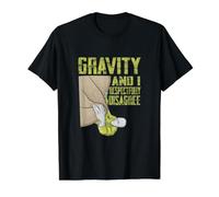 Grimpeur Amusant Gravité d'escalade T-Shirt Graphique avec Valeur, Homme, Noir, S