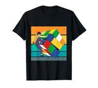 Grimpeur Cube coloré Puzzle Escalade Aventure problèmes Art T-Shirt Graphique avec Valeur