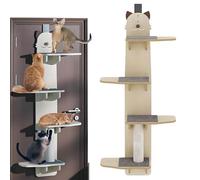 Grimpeur de Chat à Porc, 4 Niveaux de Chat sur-Porte à 4 Niveaux avec Tapis Molle Amovible et Poteau de grattage, Arbre de à Plusieurs pour Le Jeu et Le Repos 1.7m