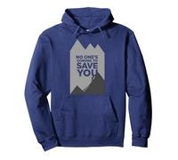 Grimpeur de Motivation « No Ones Coming to Save You » Sweat à Capuche, Unisexe pour Adultes, Bleu Marine, XXL