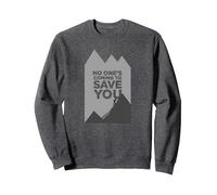Grimpeur de Motivation « No Ones Coming to Save You » Sweatshirt, Unisexe pour Adultes, Chiné Foncé, M