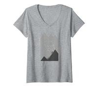 Grimpeur de Motivation « No Ones Coming to Save You » T-Shirt avec Col en V, Femme, Gris Chiné, XXL