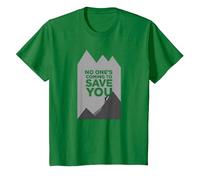 Grimpeur de Motivation « No Ones Coming to Save You » T-Shirt, Enfant, Vert Kelly, 8 Ans