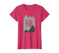 Grimpeur de Motivation « No Ones Coming to Save You » T-Shirt, Femme, Rouge Chiné, L