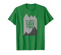 Grimpeur de Motivation « No Ones Coming to Save You » T-Shirt, Homme, Vert Kelly, XL