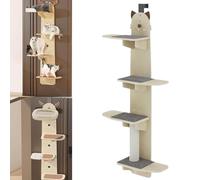 Grimpeur de porte pour chat avec tapis doux et griffoir, perchoir vertical peu encombrant pour chats d'intérieur pour grimper et se reposer
