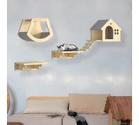 Grimpeur mural pour chat avec étagères, perchoirs, pont, hamac et griffoir pour chat d'intérieur