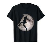 Grimpeur Mural Vertical avec Pleine Lune - Aventure T-Shirt