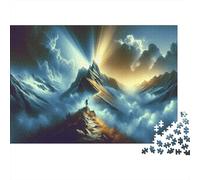grimpeur Puzzle 1000 Pieces Cadeau Unique la Montagne Sainte Jeu Éducatif Défi Jouet À De Qualité Supérieure Peinture Art pour Adultes Et Enfants À Partir De 14 Ans 1000pcs (75x50cm)