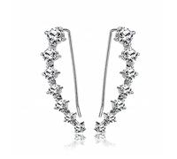 Grimpeurs transparents enveloppe de mode cubique zirconi le crawler crawler percé des boucles d'oreilles pour femmes 7 Crystal hypoallergéniques oreilles sensibles cadeaux pour anniversaire BFF