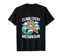 Grimpez à Chaque Montagne pour Une Aventure Amusante avec Un Chat Mignon T-Shirt Graphique avec Valeur