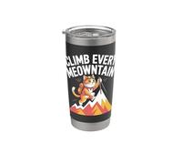 Grimpez Every Meowntain Cat Explorer en vous amusant Gobelet isotherme en acier inoxydable double paroi